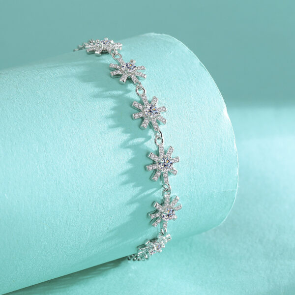 1 Women’s Moissanite Diamond double-layer octagonal Silver Bracelet