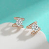 2 S925 Rose Gold Sterling Silver Moissanite Monogrammed Earrings