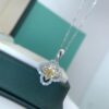 2 Silver Moissan Diamond Necklace Clover