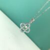 3 Silver Moissan Diamond Necklace Clover