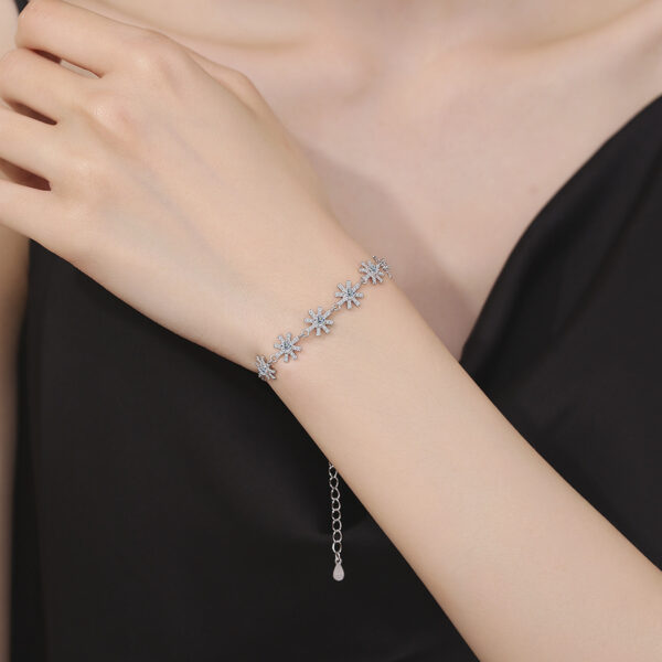 3 Women’s Moissanite Diamond double-layer octagonal Silver Bracelet