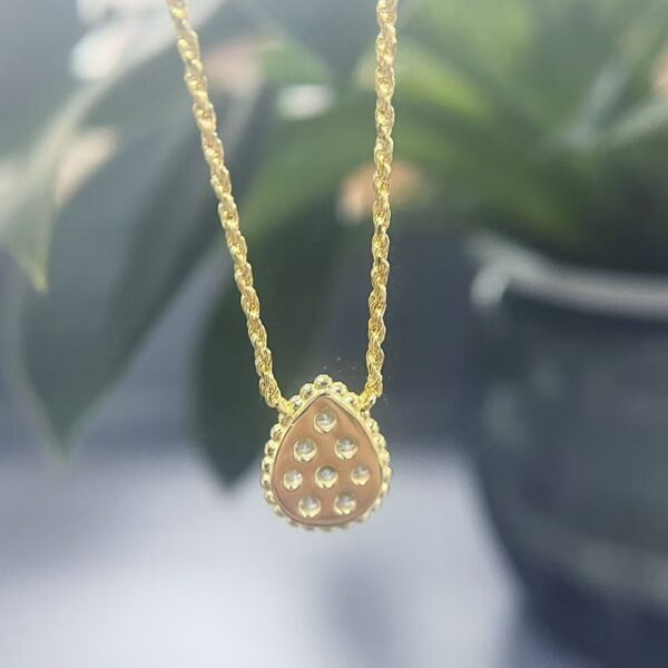 4 S925 Sterling Silver Teardrop Pendant Necklace