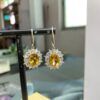 5 Silver Colorful Natural Stones Citrine8*10 Set of 3 Sunflower Ring Necklace Earring