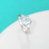 1 Silver Moissanite Baguette 2 Carat Shaped Diamond Ring