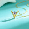 925 Silver V-Shaped Moissanite Necklace