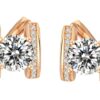 11 S925 Rose Gold Sterling Silver Moissanite Monogrammed Earrings