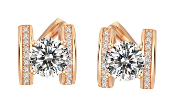 11 S925 Rose Gold Sterling Silver Moissanite Monogrammed Earrings