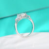 2 Silver Moissanite Baguette 2 Carat Shaped Diamond Ring