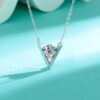 925 Silver V-Shaped Moissanite Necklace