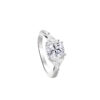 4 Silver Moissanite Baguette 2 Carat Shaped Diamond Ring