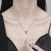 925 Silver V-Shaped Moissanite Necklace