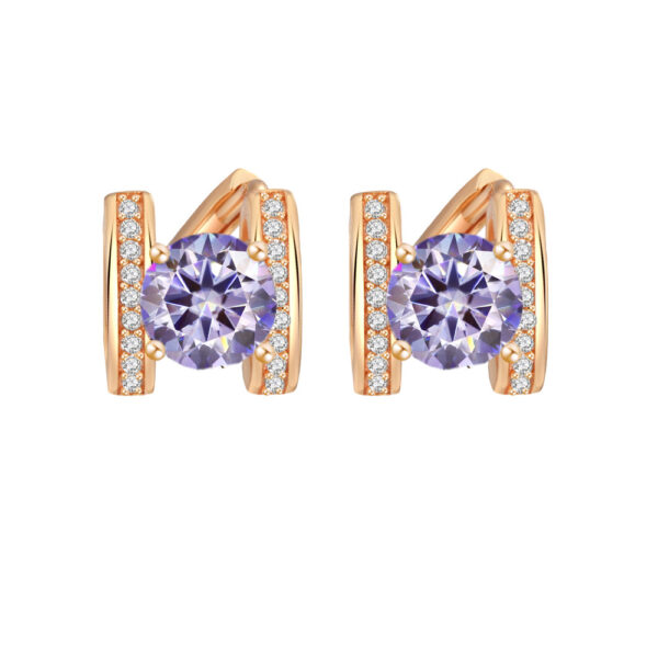 6 S925 Rose Gold Sterling Silver Moissanite Monogrammed Earrings