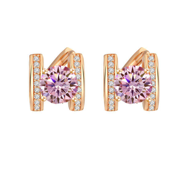 6 S925 Rose Gold Sterling Silver Moissanite Monogrammed Earrings
