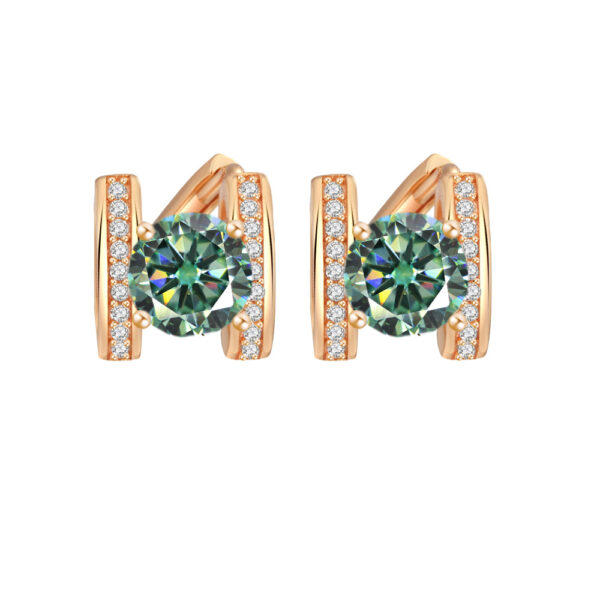 7 S925 Rose Gold Sterling Silver Moissanite Monogrammed Earrings
